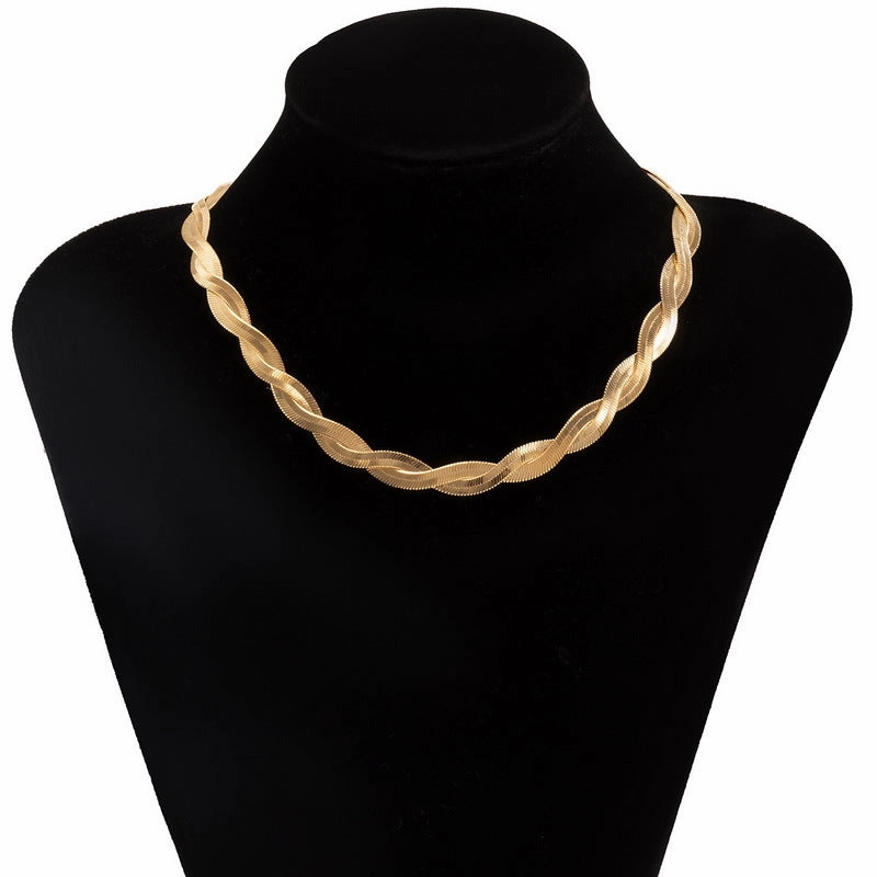 Wholesale Flat Snake Collarbone Female Hip-hop Alloy Necklace