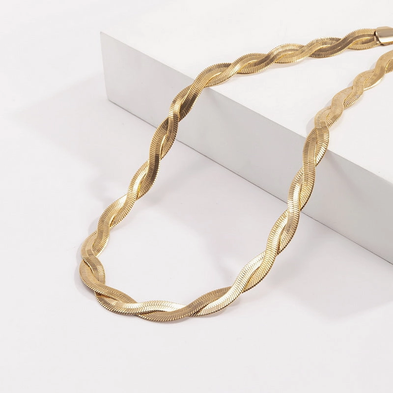 Wholesale Flat Snake Collarbone Female Hip-hop Alloy Necklace