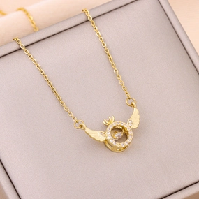 Wholesale Flexible Wing Titanium Steel Necklaces