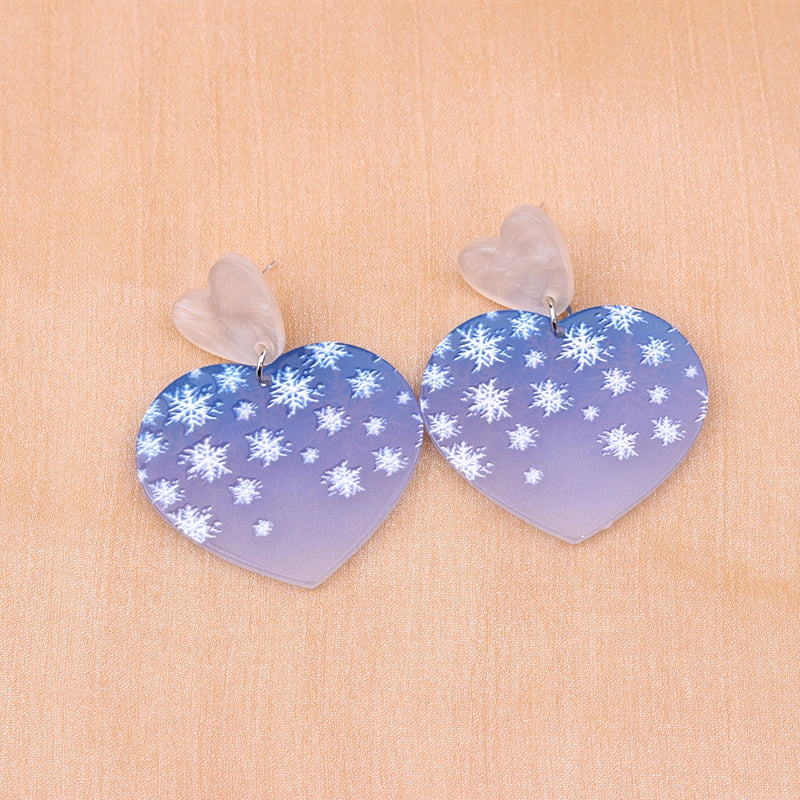 Wholesale Floral Heart Geometric Simple Fashion Personality Acrylic Print Earrings