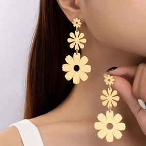 Wholesale Flower Alloy Earrings