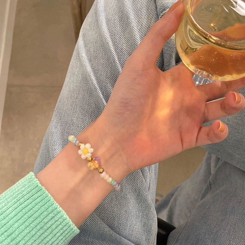 Wholesale Flower Colorful Crystal Beads Bracelet