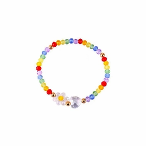 Wholesale Flower Colorful Crystal Beads Bracelet