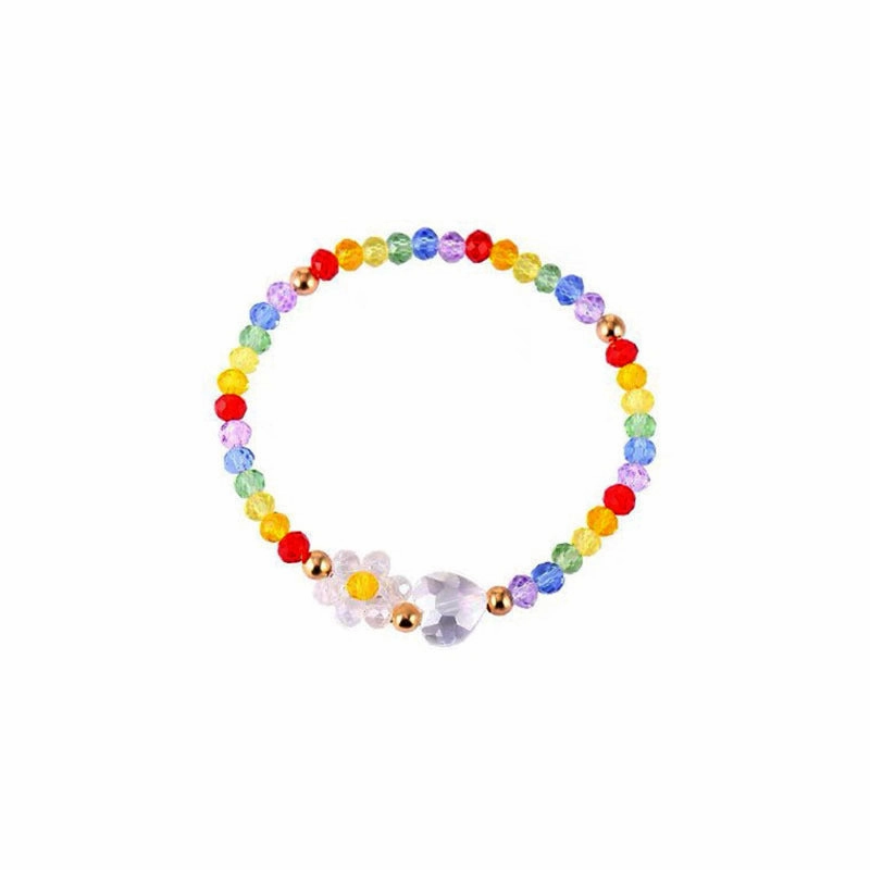 Wholesale Flower Colorful Crystal Beads Bracelet