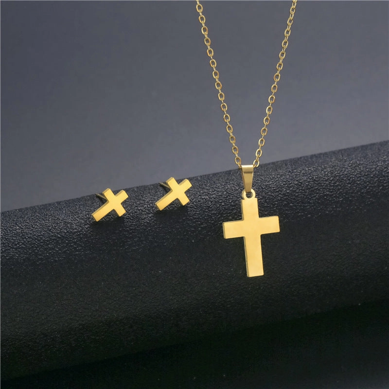 Wholesale Flower Dragonfly Stainless Steel Necklace Earrings Set