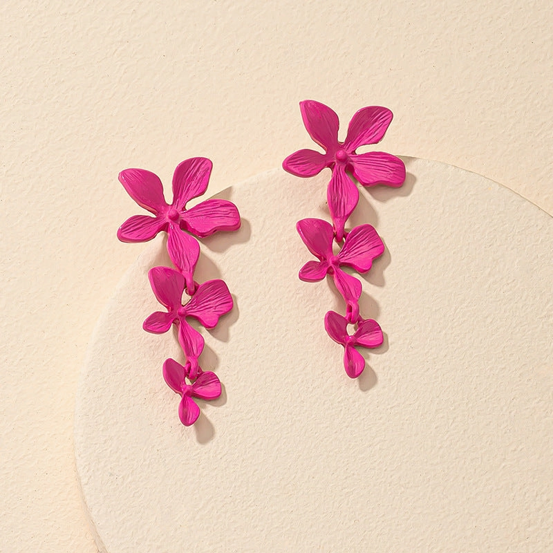 Wholesale Flower Exaggeration Alloy Earrings