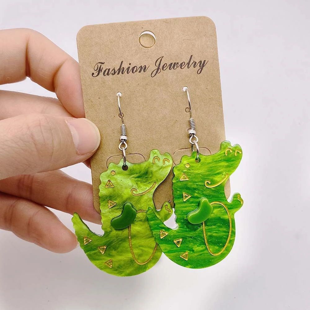 Wholesale Flower Girls Crocodile Acrylic Earrings