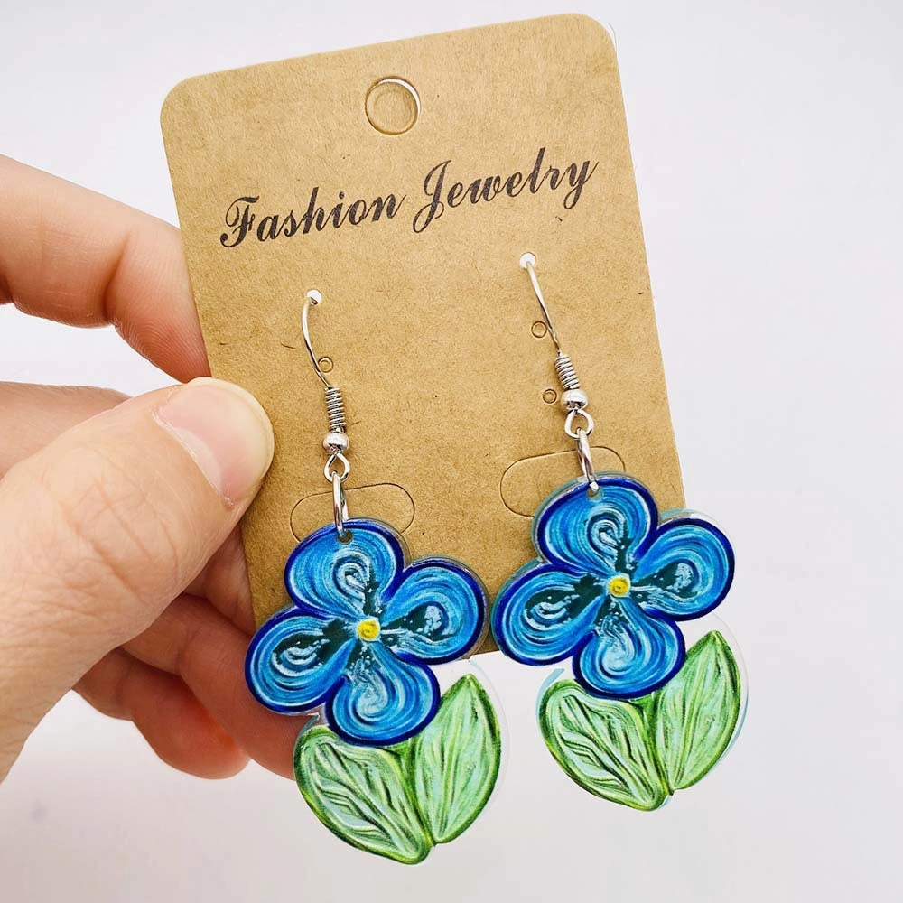 Wholesale Flower Girls Crocodile Acrylic Earrings