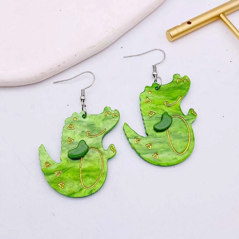 Wholesale Flower Girls Crocodile Acrylic Earrings