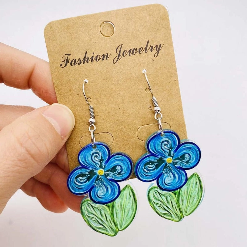 Wholesale Flower Girls Crocodile Acrylic Earrings