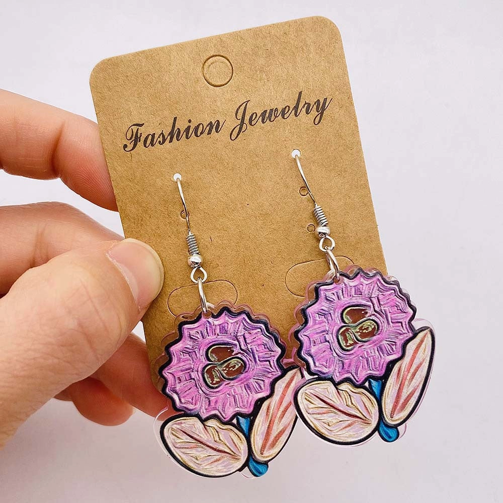 Wholesale Flower Girls Crocodile Acrylic Earrings