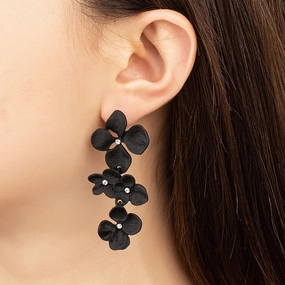 Wholesale Flower Metal Paint Long Alloy Earrings