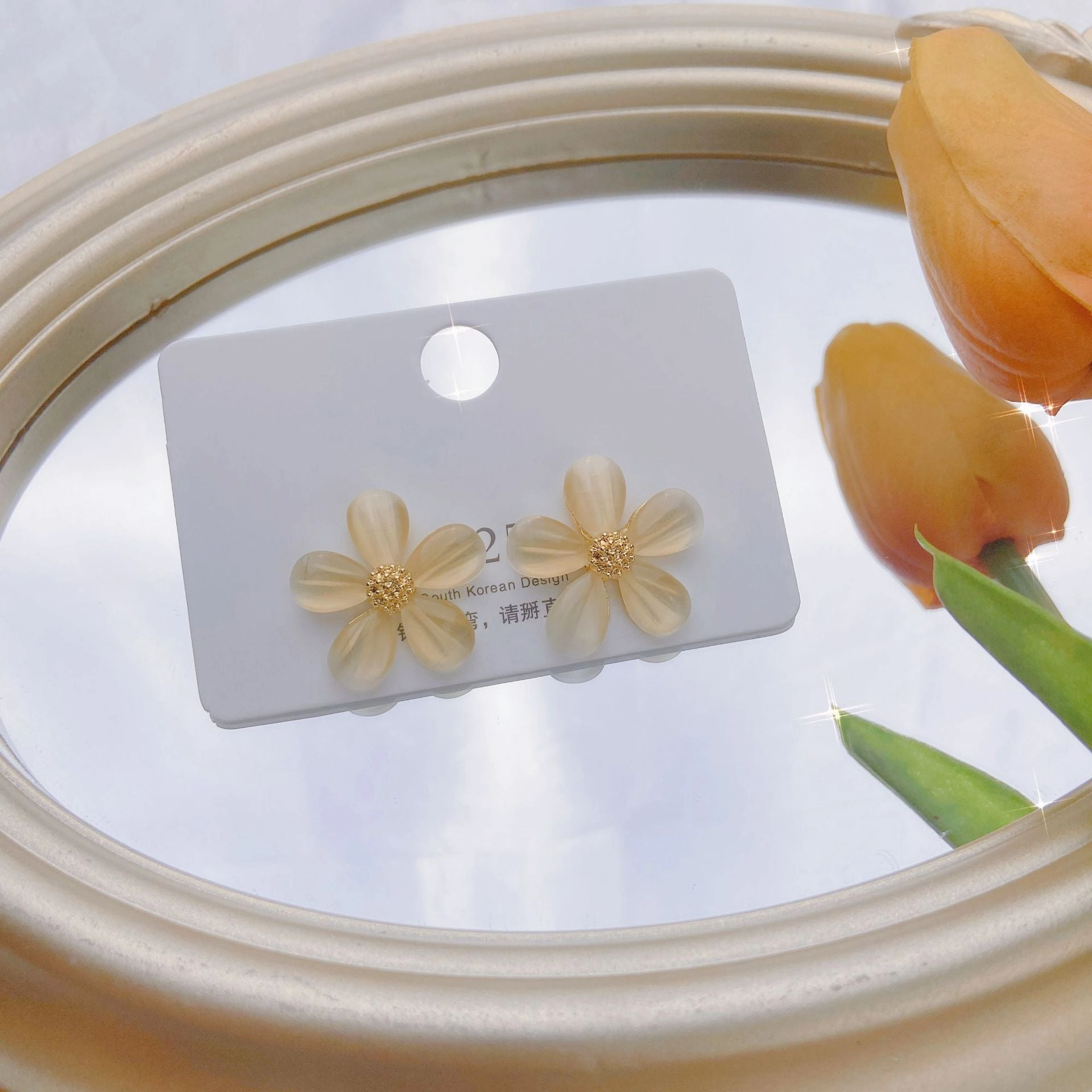 Wholesale Flower Opal Alloy Earrings
