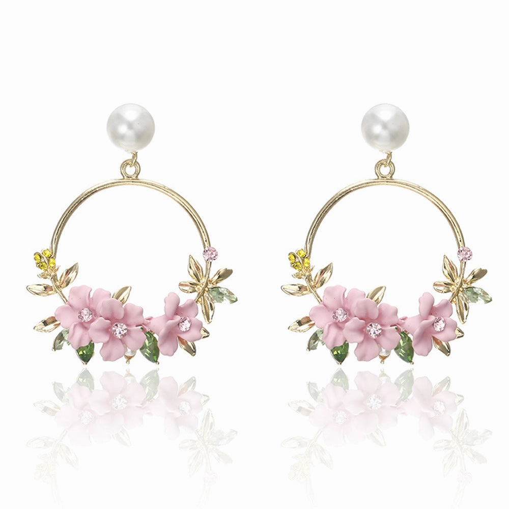 Wholesale Flower Polymer Clay Pearl Earrings