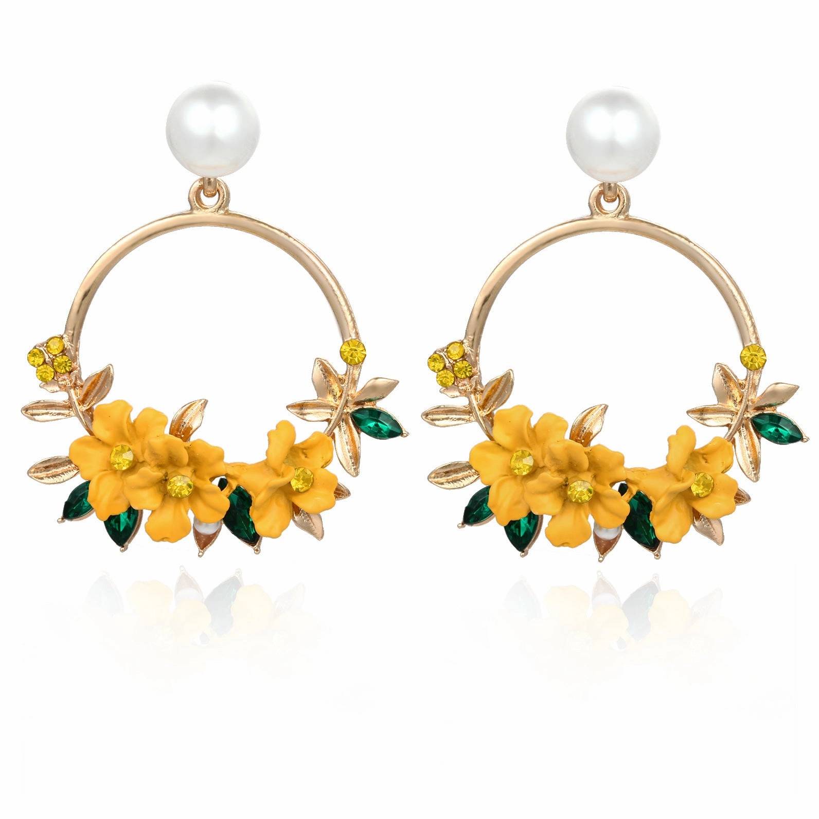 Wholesale Flower Polymer Clay Pearl Earrings