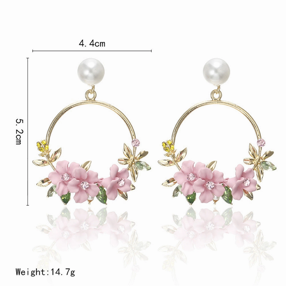 Wholesale Flower Polymer Clay Pearl Earrings