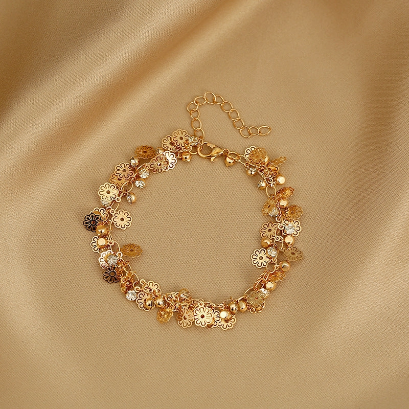 Wholesale Flower Rhinestone Alloy Bracelet