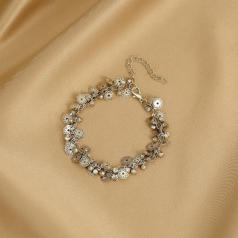 Wholesale Flower Rhinestone Alloy Bracelet