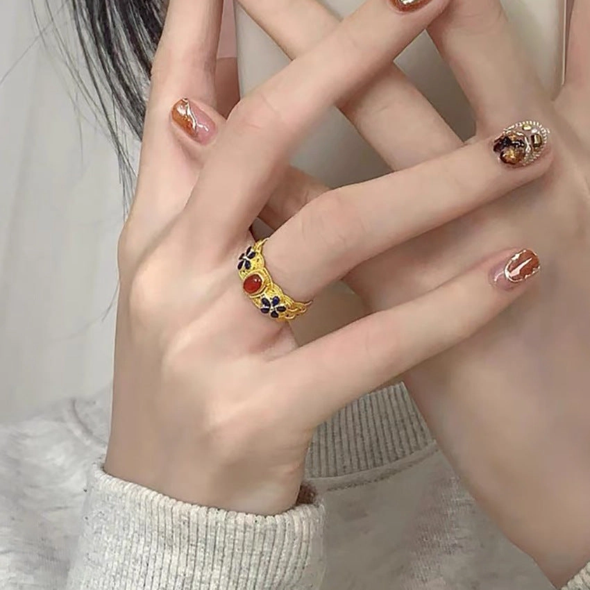 Wholesale Flower Silk Woven Copper Rings