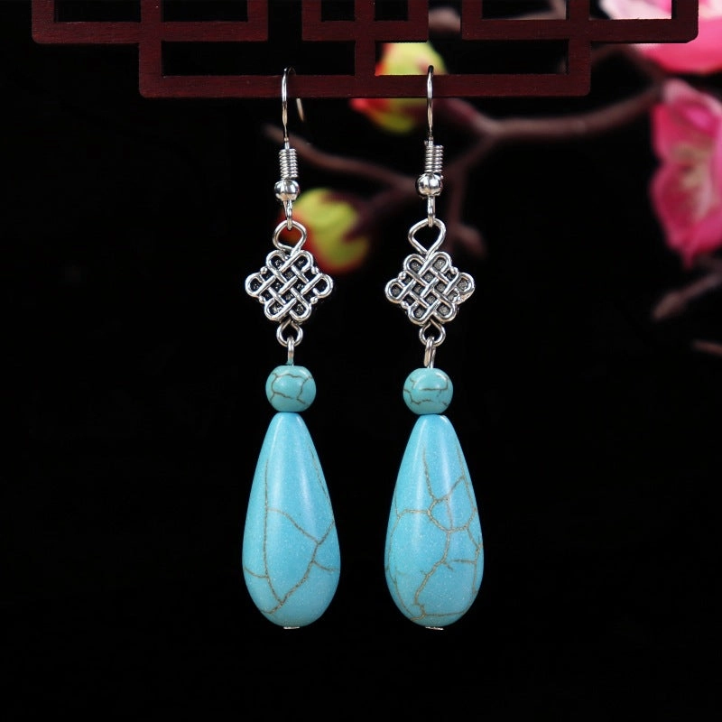 Wholesale Flower Tassel Alloy Earrings