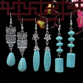 Wholesale Flower Tassel Alloy Earrings