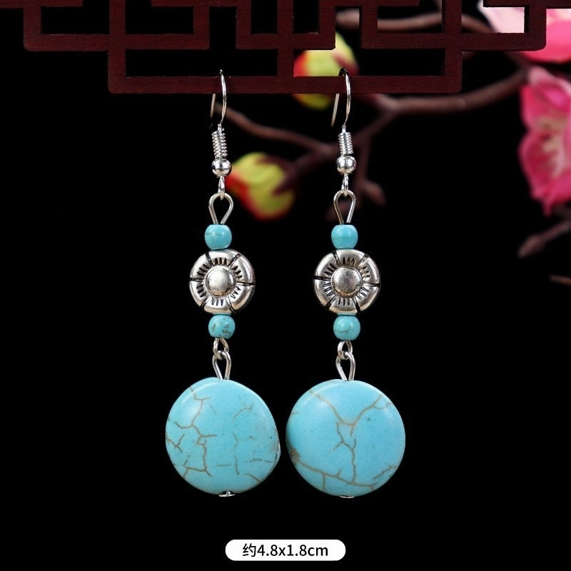 Wholesale Flower Tassel Alloy Earrings
