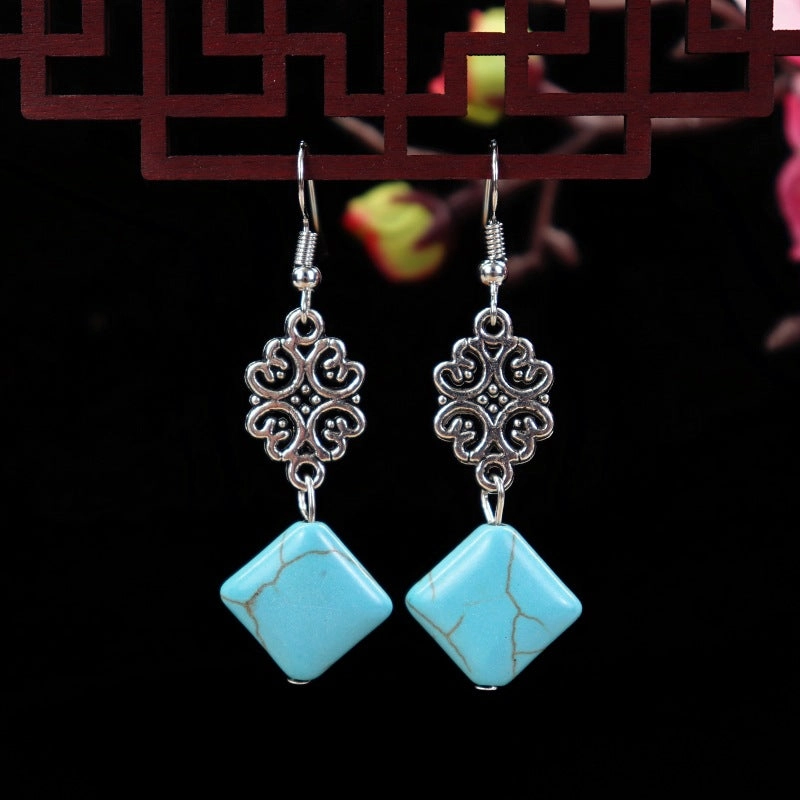 Wholesale Flower Tassel Alloy Earrings