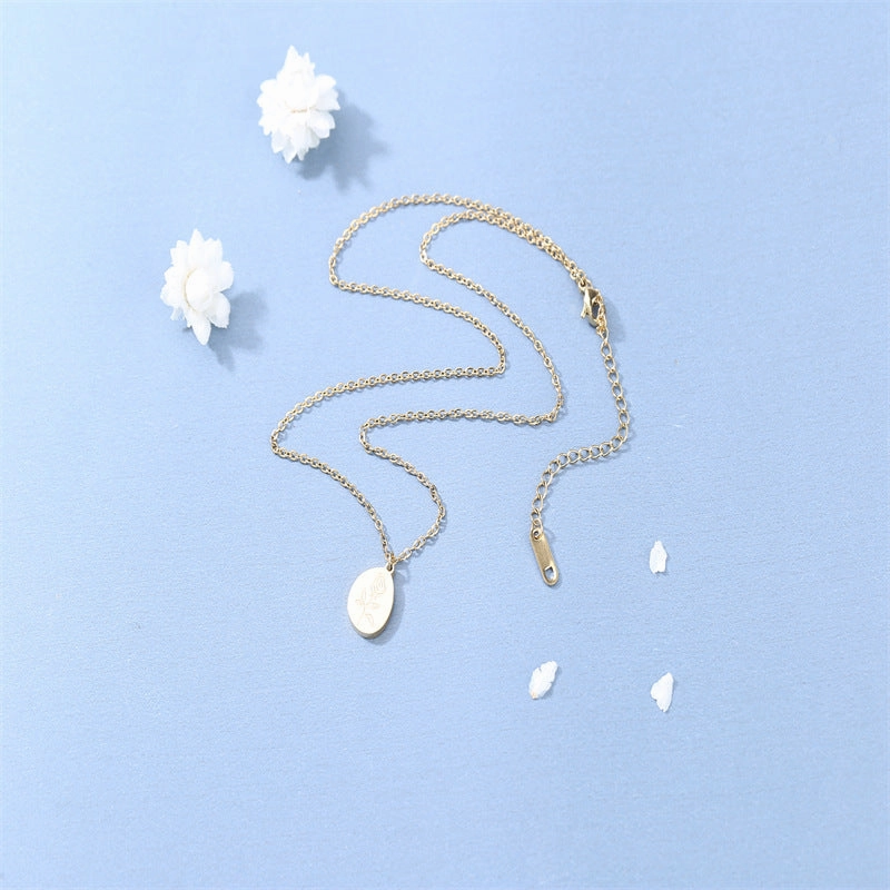 Wholesale Flower Titanium Steel Necklaces