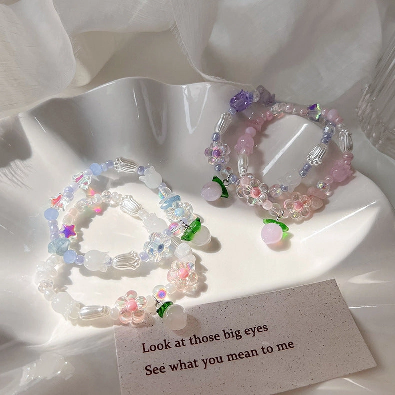 Wholesale Flower Vintage Glass Beaded Bracelet
