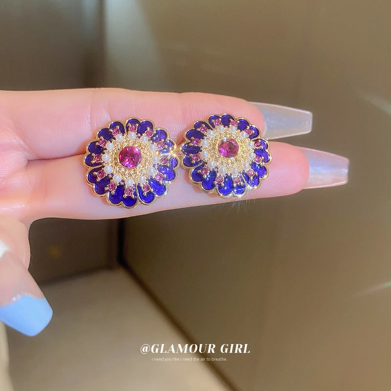 Wholesale Flowers Vintage Alloy Earrings