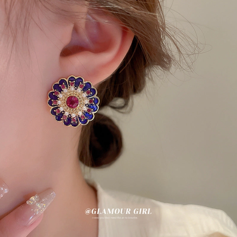 Wholesale Flowers Vintage Alloy Earrings