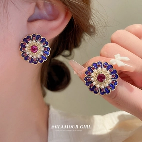 Wholesale Flowers Vintage Alloy Earrings