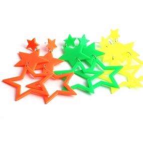 Wholesale Fluorescent Colorful Acrylic Earrings