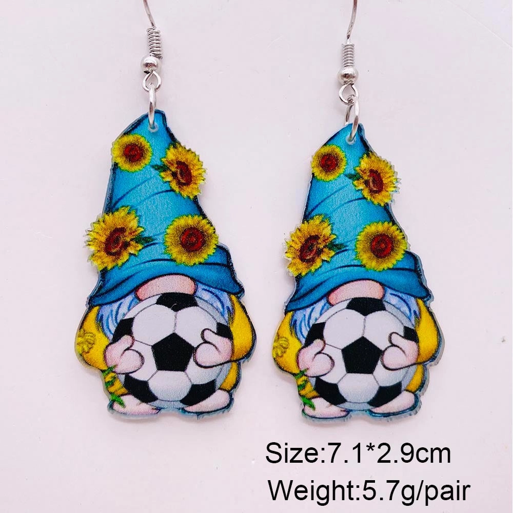 Wholesale Football Acrylic Earrings Heart U Shape Leopard Print Earrings