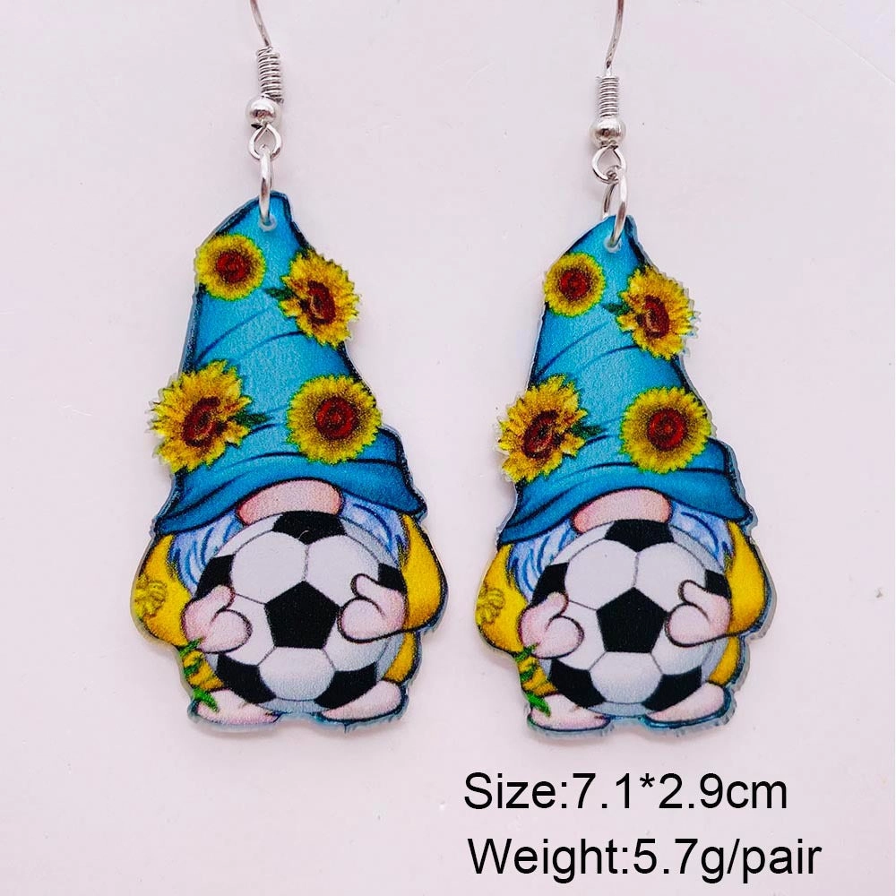 Wholesale Football Leopard Print Acrylic Earrings