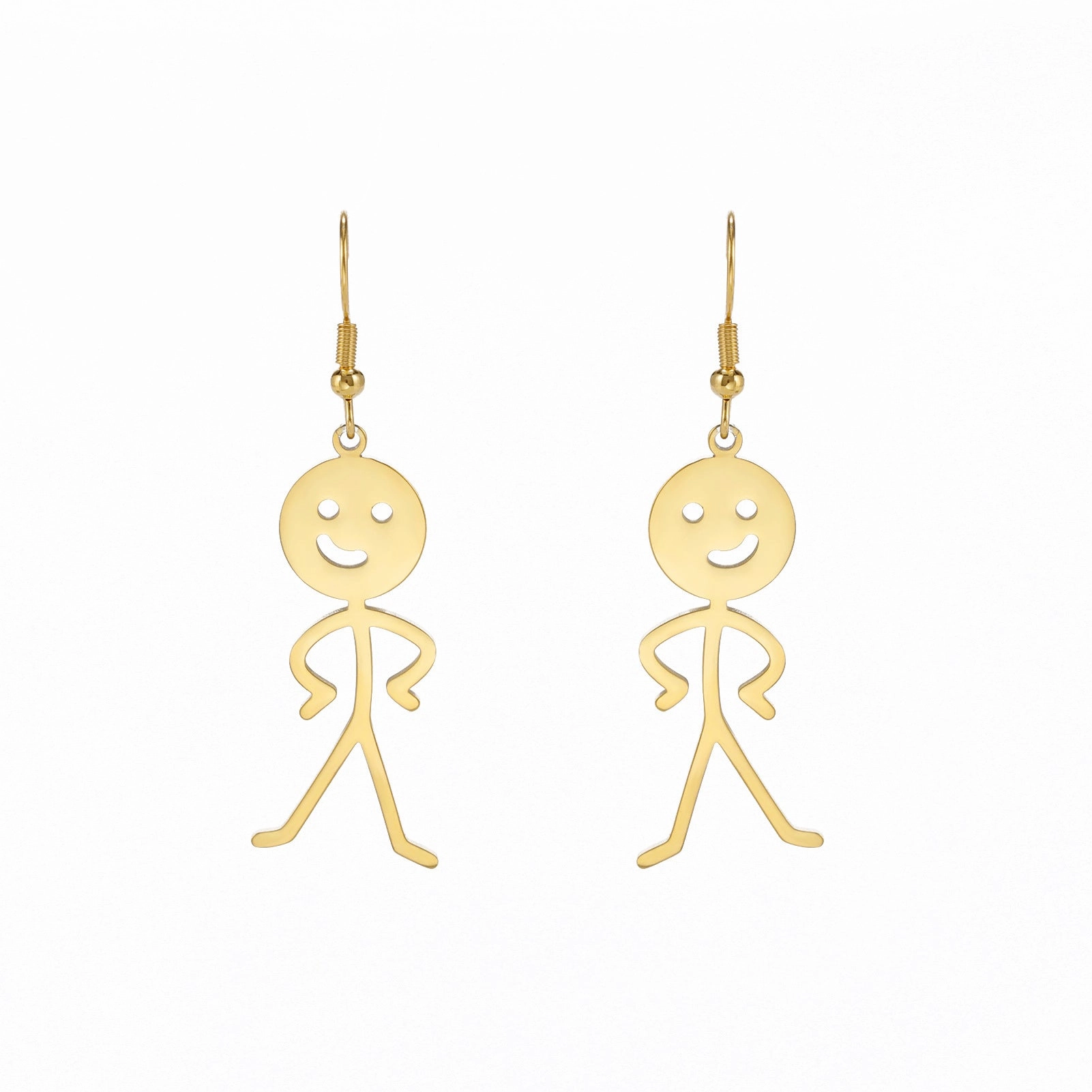 Wholesale Fork Waist Small People Stainless Steel Earrings