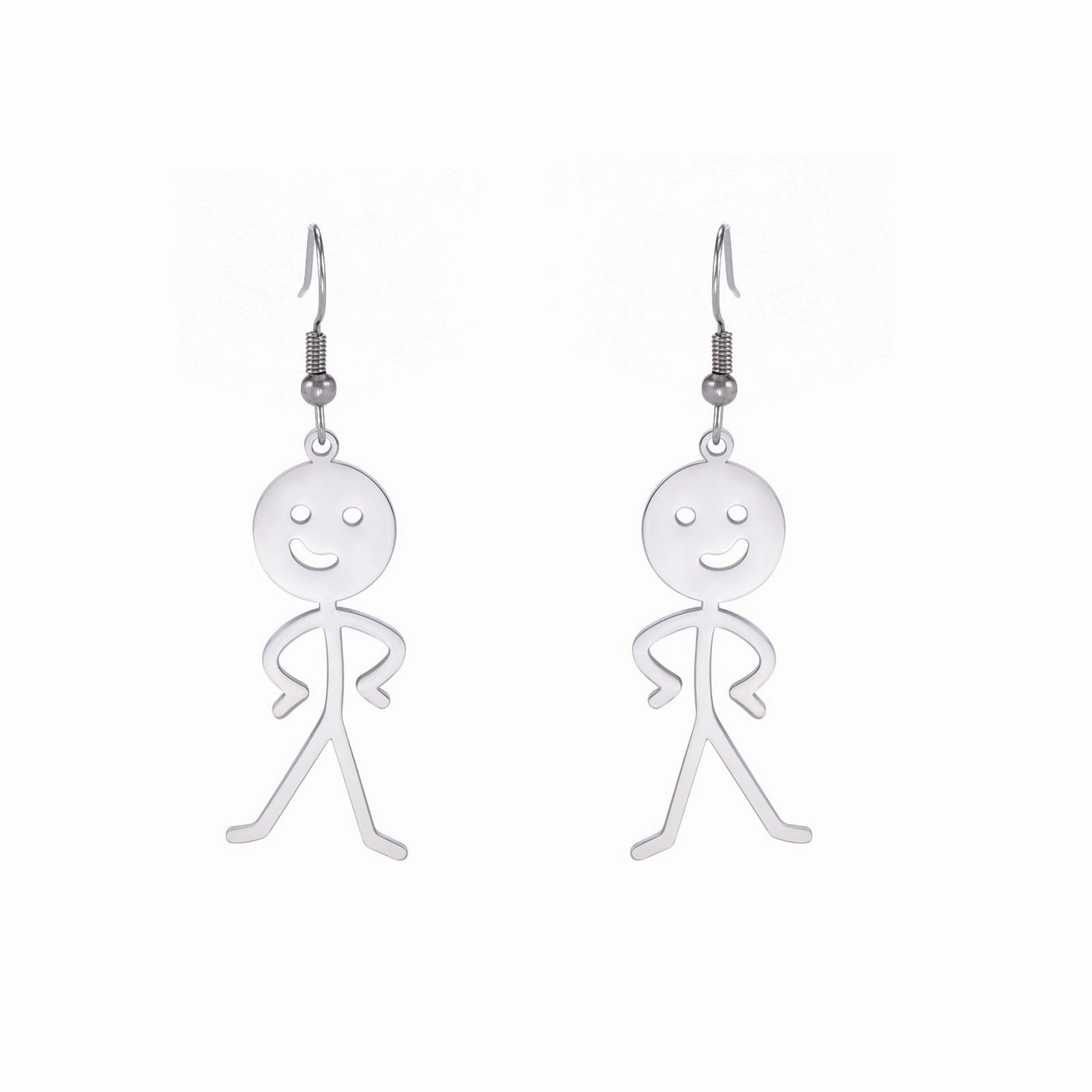 Wholesale Fork Waist Small People Stainless Steel Earrings