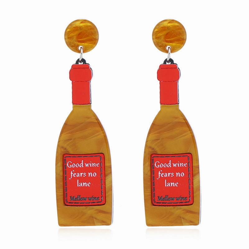 Wholesale Four Leaf Clover Beer Mug Acrylic Earrings