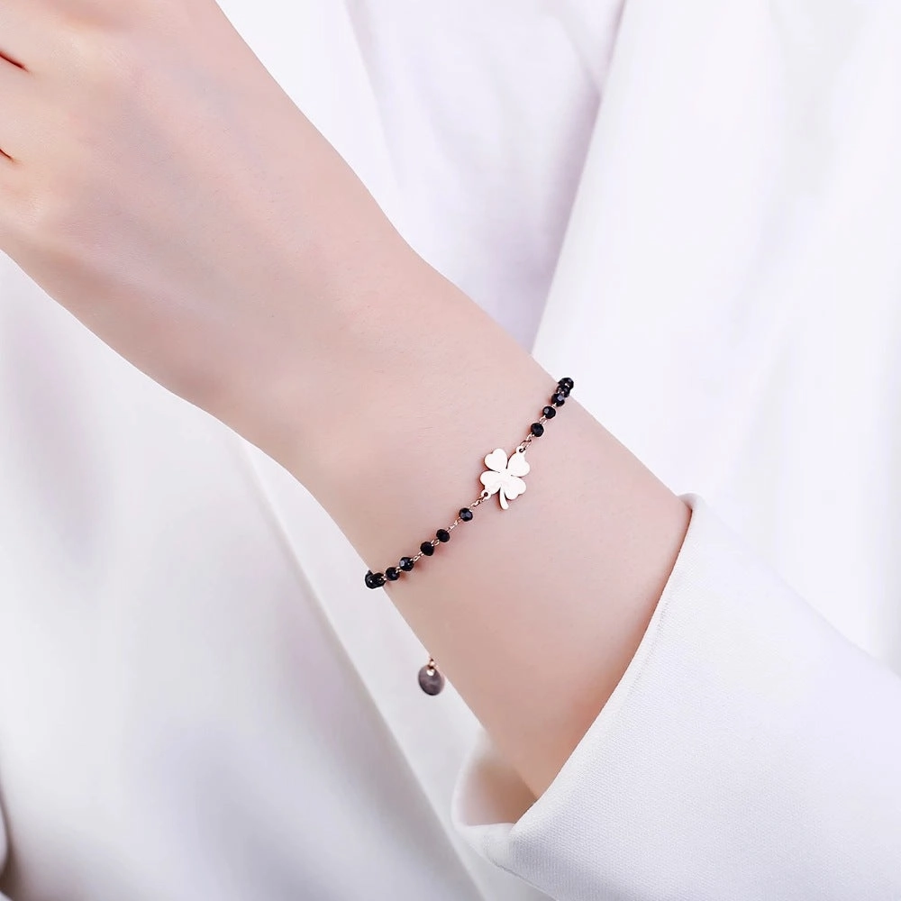 Wholesale Four Leaf Clover Bracelet Titanium Steel