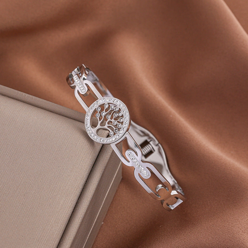Wholesale Four Leaf Clover Love Gold Plated Titanium Steel Bracelet