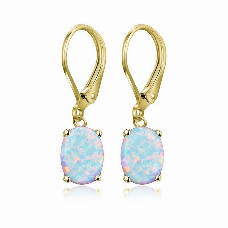 Wholesale Four Prong Oval Alloy Earrings