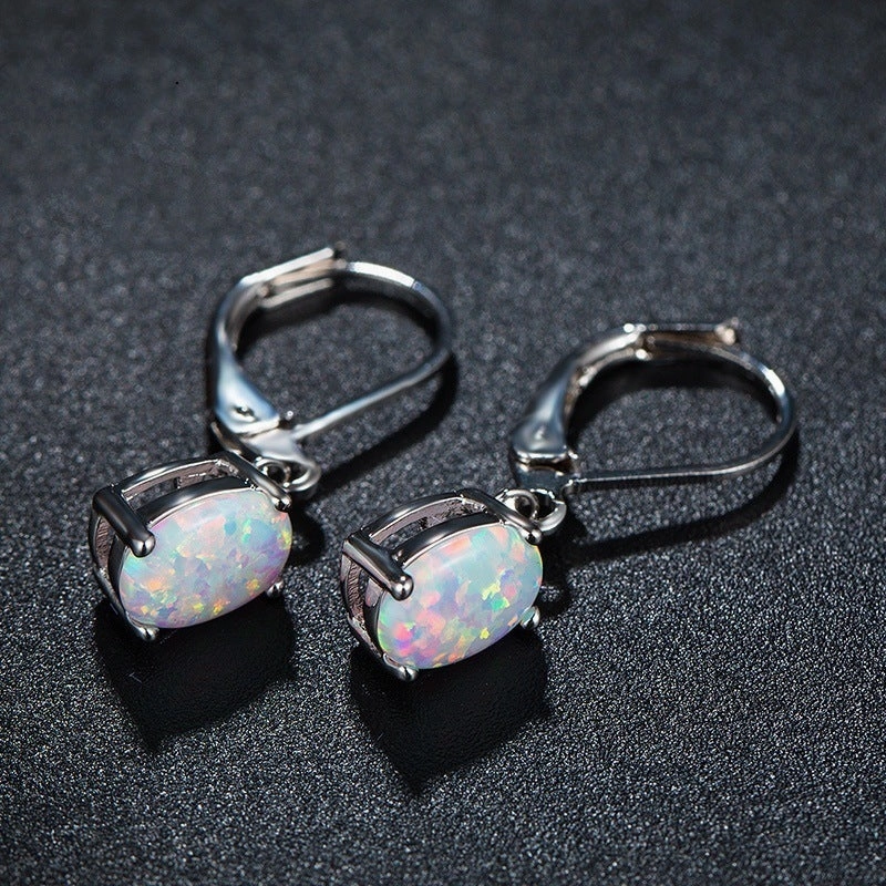 Wholesale Four Prong Oval Alloy Earrings