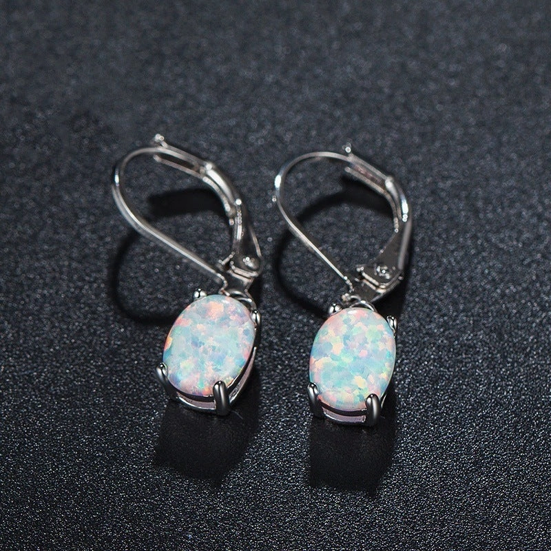 Wholesale Four Prong Oval Alloy Earrings