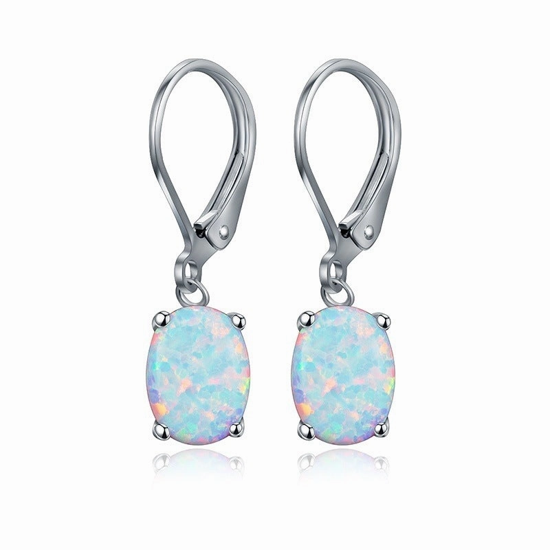Wholesale Four Prong Oval Alloy Earrings