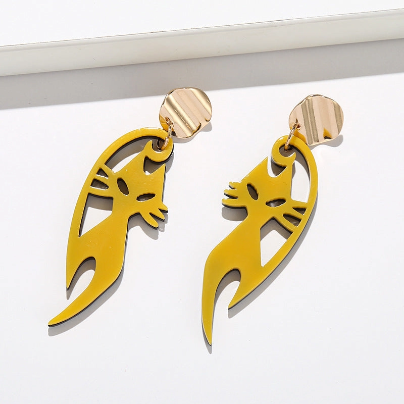 Wholesale Fox Animal Acrylic Metal Earrings