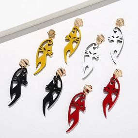 Wholesale Fox Animal Acrylic Metal Earrings