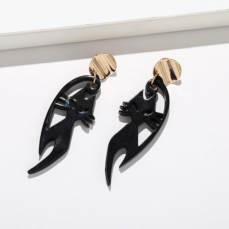 Wholesale Fox Animal Acrylic Metal Earrings
