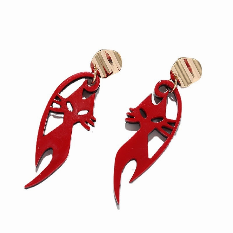 Wholesale Fox Animal Acrylic Metal Earrings