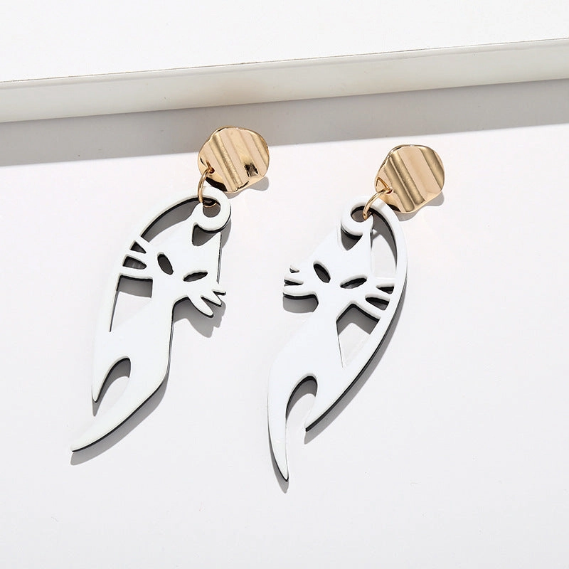 Wholesale Fox Animal Acrylic Metal Earrings