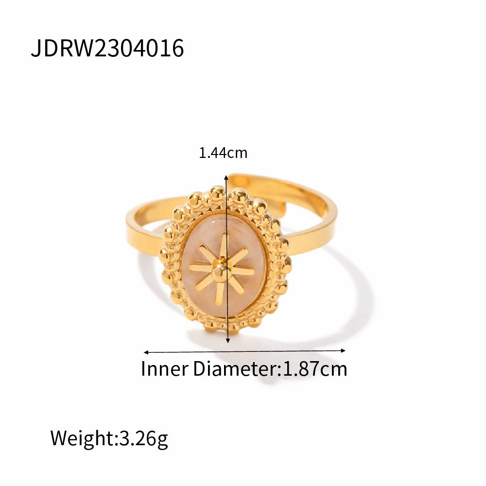Wholesale French retro stainless steel zircon open ring